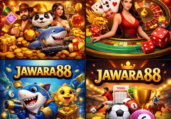Ilustrasi promosi JAWARA88 dalam 4 kuadran